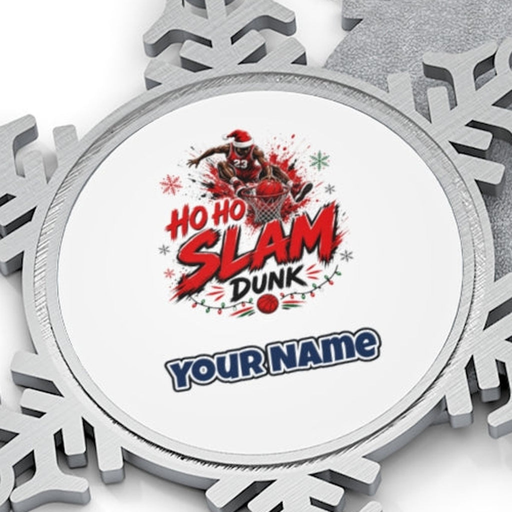 Ho Ho Slam Dunk Personalised Pewter Christmas Ornament