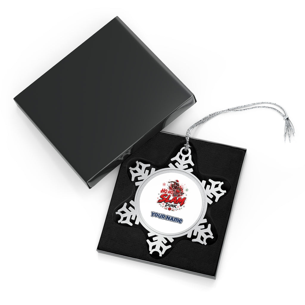 Ho Ho Slam Dunk Personalised Pewter Christmas Ornament