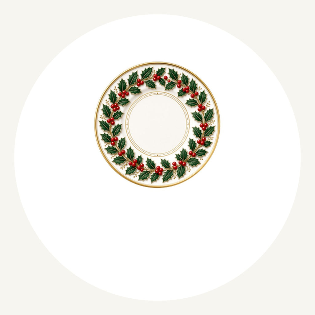 Holly Border Christmas Plate Personalised Pewter Christmas Ornament