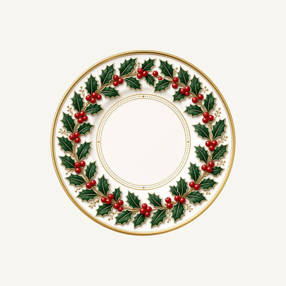 Holly Border Christmas Plate Personalised Christmas T-Shirt and Hoodie