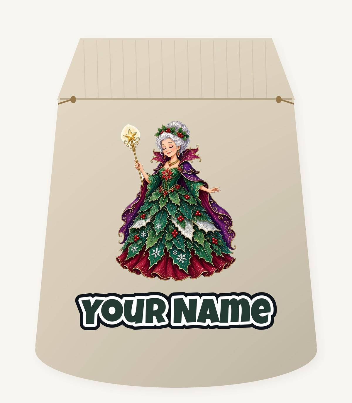 Holly Fairy Godmother Personalised Santa Sack