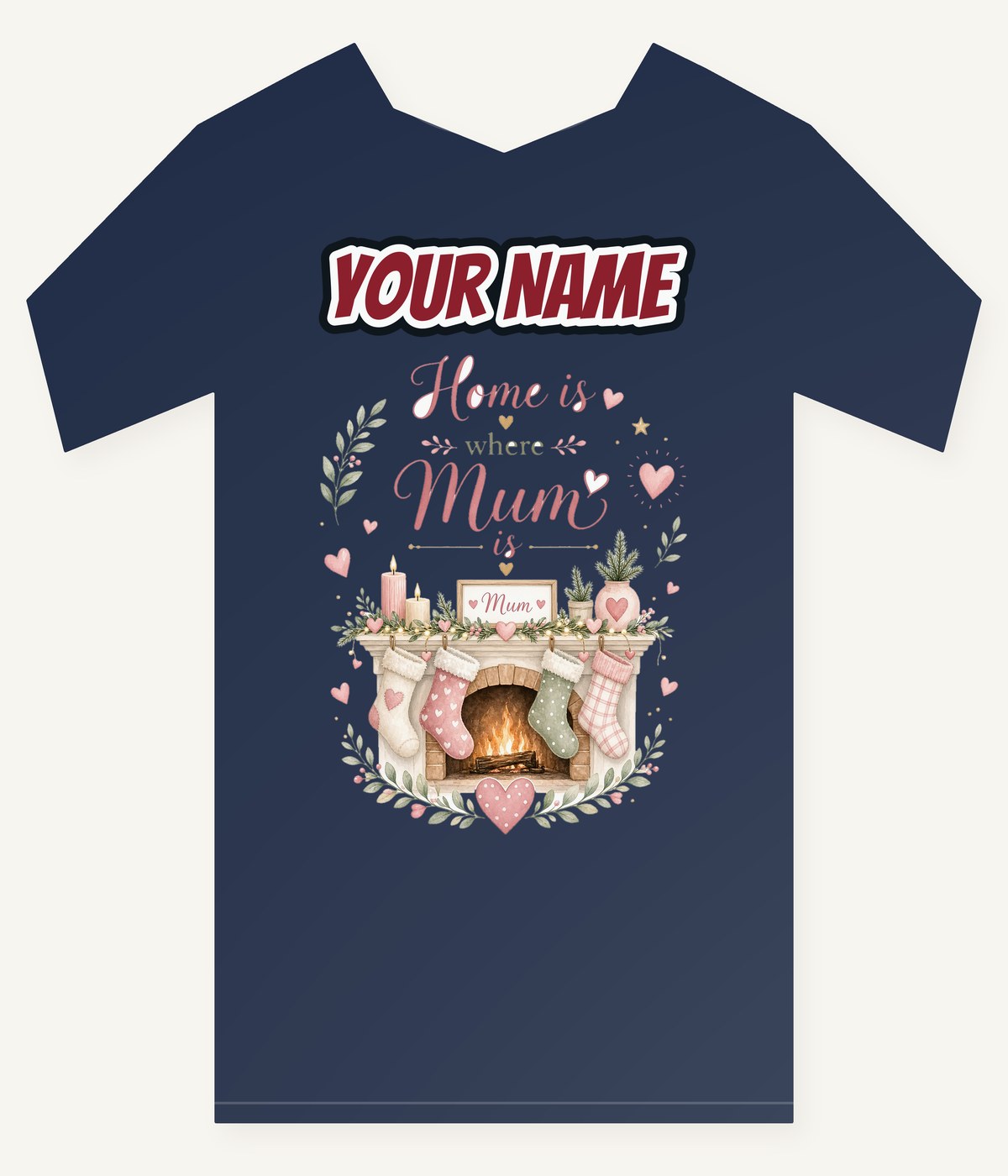 Home Is Where Mum Is Personalised Kids and Baby Christmas Tee