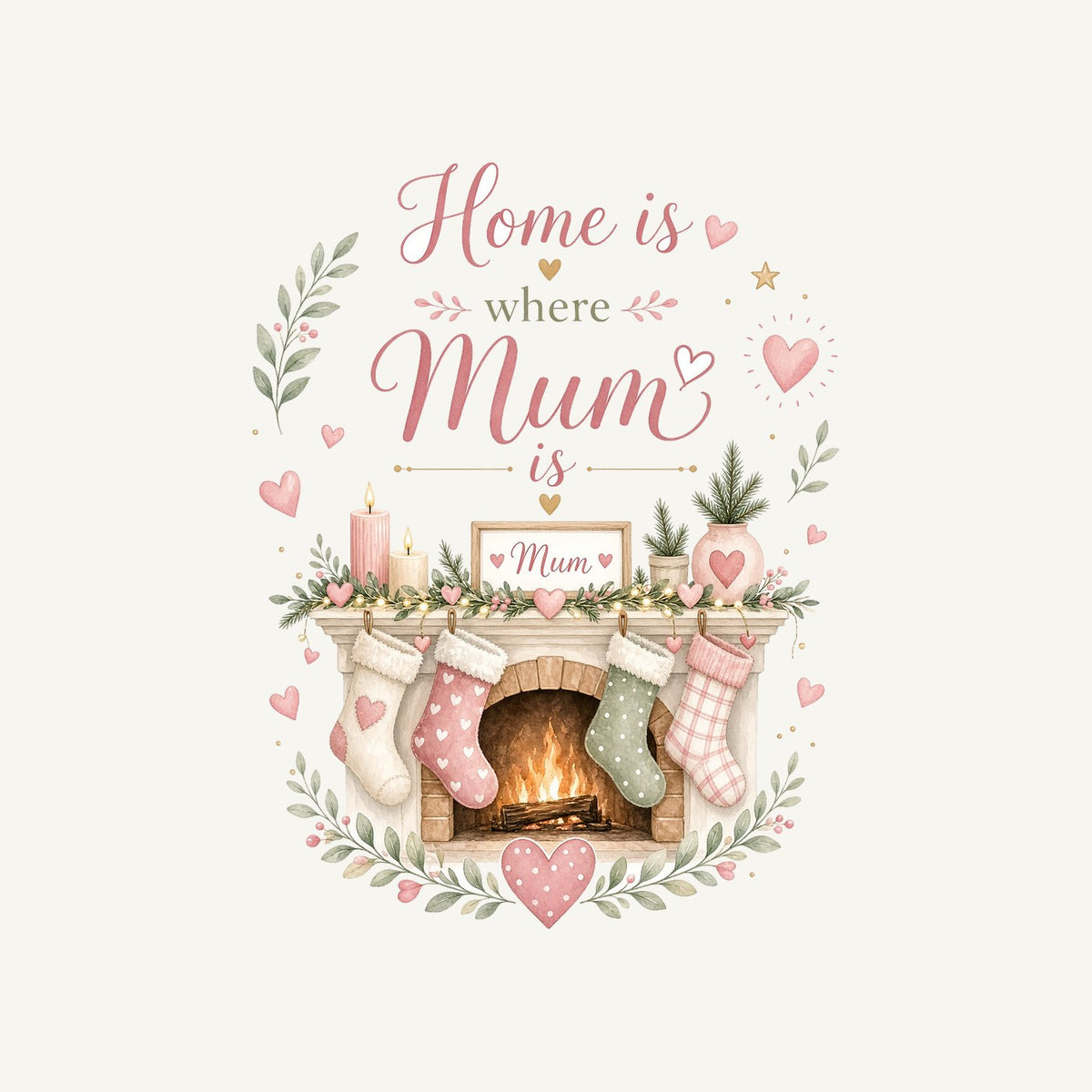 Home Is Where Mum Is Personalised Kids and Baby Christmas Tee