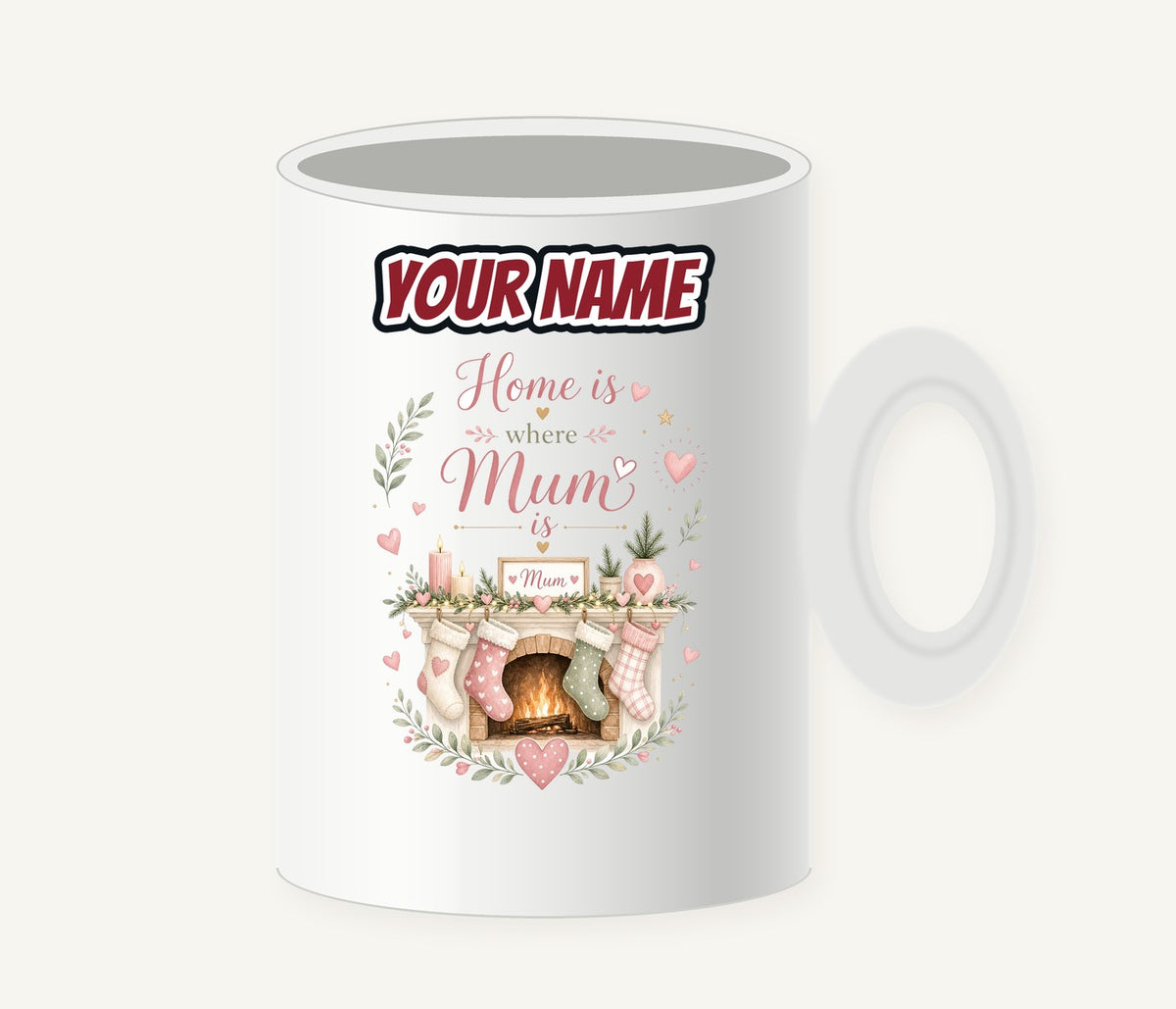 Home Is Where Mum Is Personalised Christmas Mug