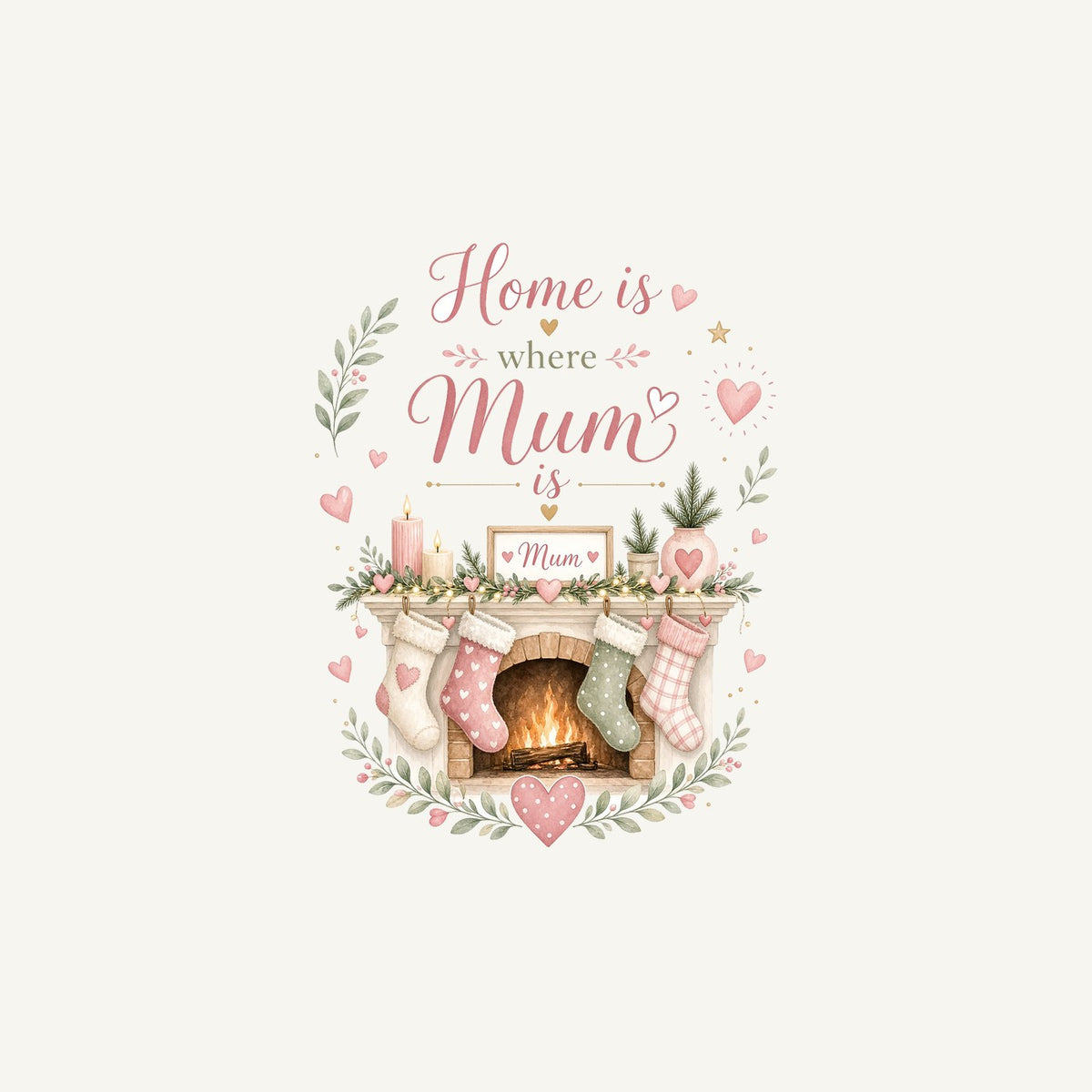 Home Is Where Mum Is Personalised Christmas Mug