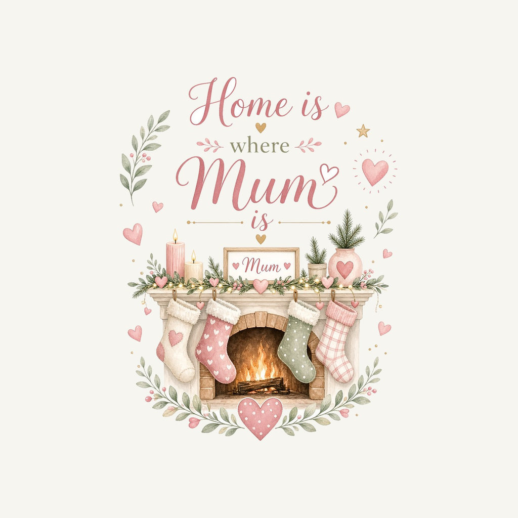 Home Is Where Mum Is Personalised Christmas T-Shirt and Hoodie