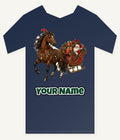 Horse Drawn Santa Sleigh Personalised Kids and Baby Christmas Tee