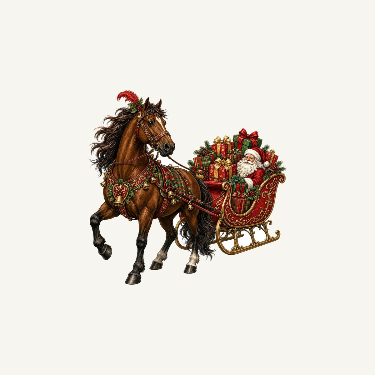 Horse Drawn Santa Sleigh Personalised Christmas Mug