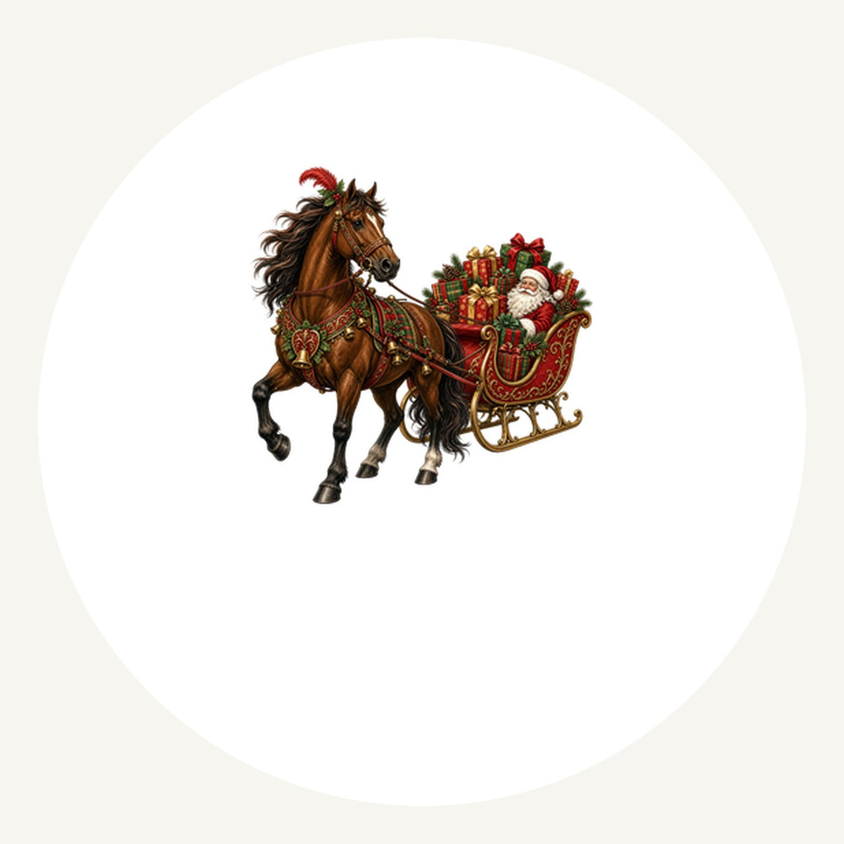 Horse Drawn Santa Sleigh Personalised Pewter Christmas Ornament