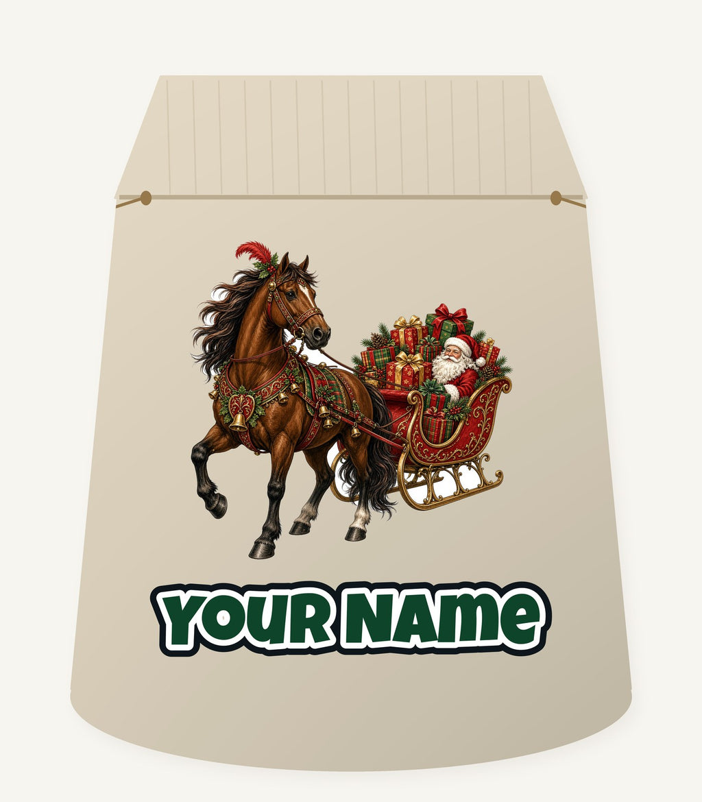 Horse Drawn Santa Sleigh Personalised Santa Sack