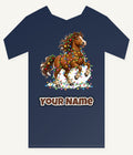 Horse Tangled in Lights Personalised Kids and Baby Christmas Tee