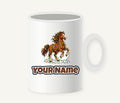 Horse Tangled in Lights Personalised Christmas Mug