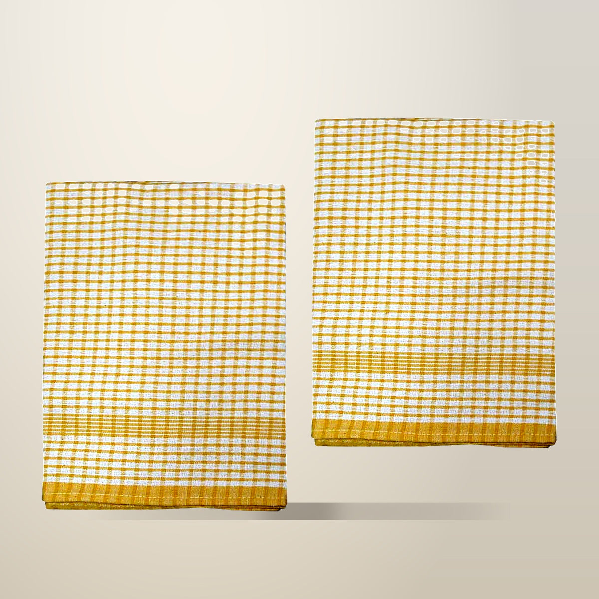 Hotel Living Set of 2 Jumbo Tea Towels, 60 x 90 cm, on a plain cream background