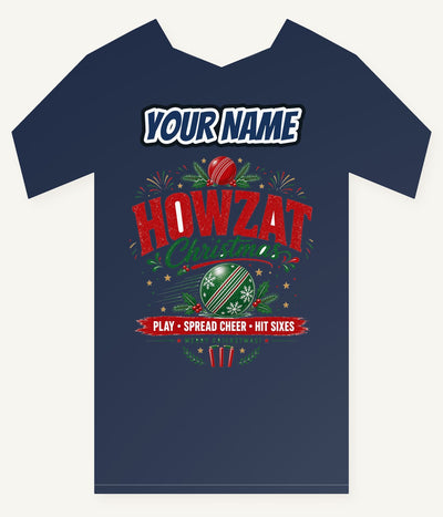 Howzat Cricket Christmas Personalised Kids Tee and Baby Bodysuit
