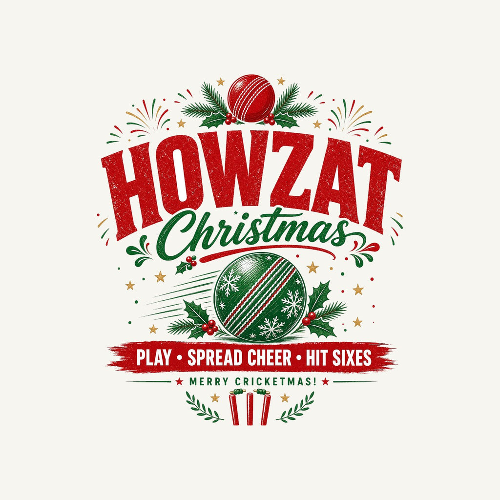 Howzat Cricket Christmas Personalised Kids and Baby Christmas Tee