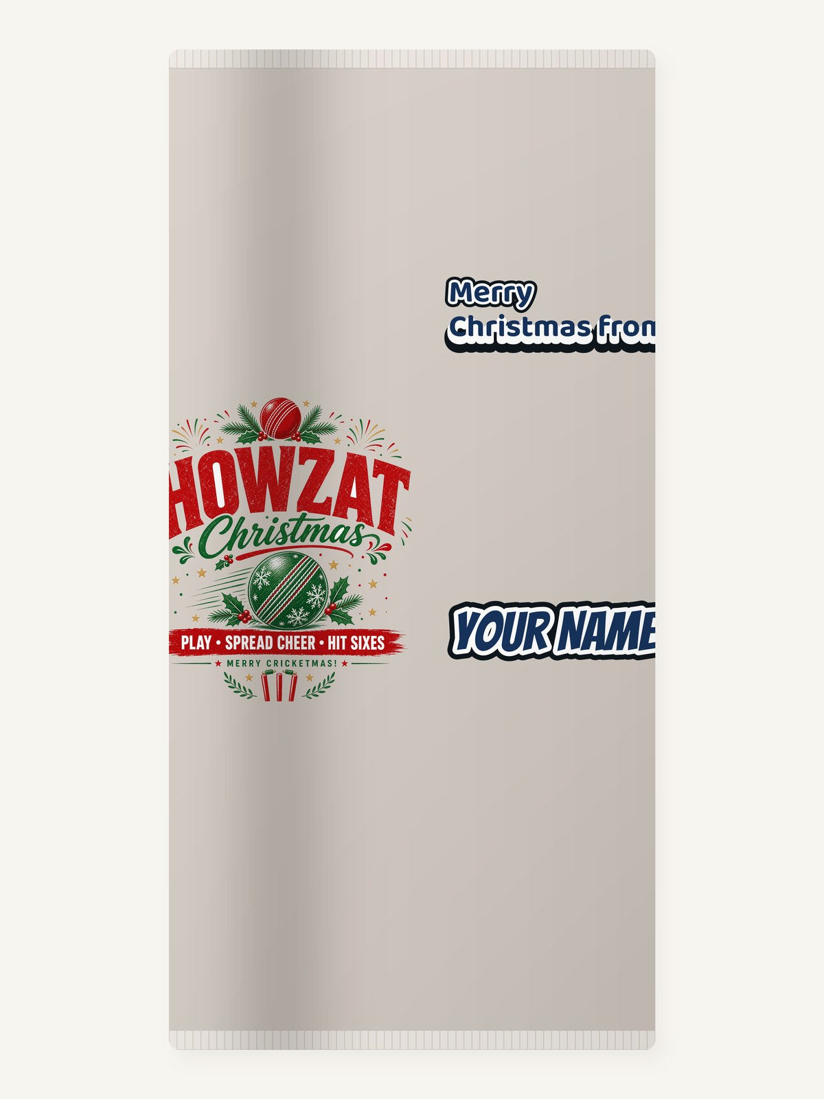 Howzat Cricket Christmas Personalised Beach Towel