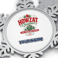 Howzat Cricket Christmas Personalised Pewter Christmas Ornament