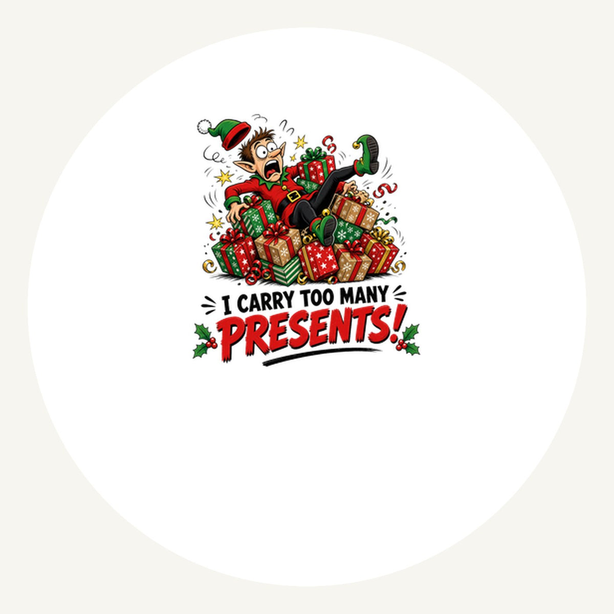 I Carry Too Many Presents Personalised Pewter Christmas Ornament