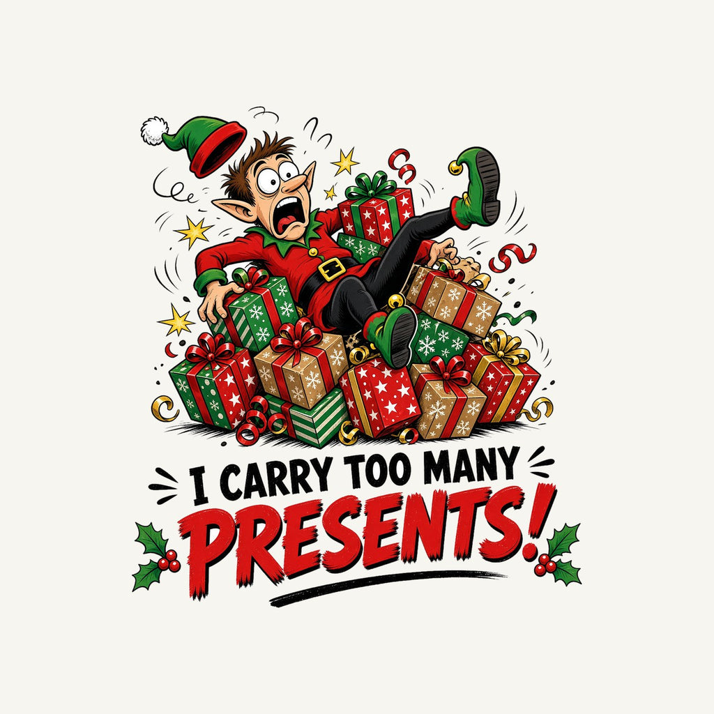 I Carry Too Many Presents Personalised Christmas T-Shirt and Hoodie