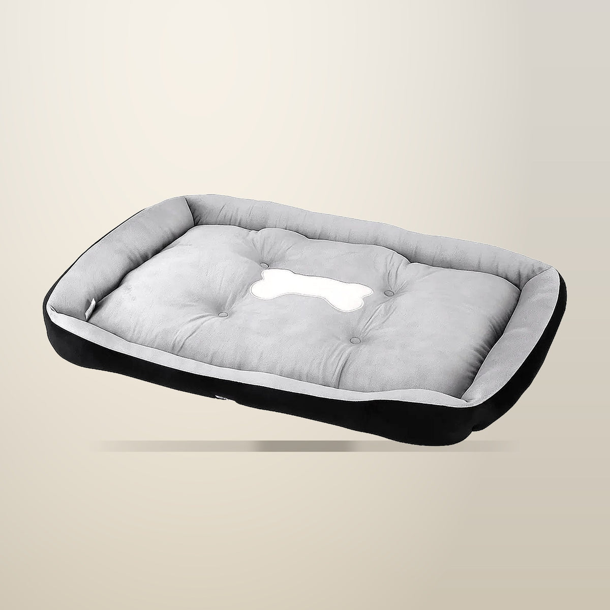 i.Pet Soft Dog Bed Mat, Grey and Black, 120 cm, on a plain cream background