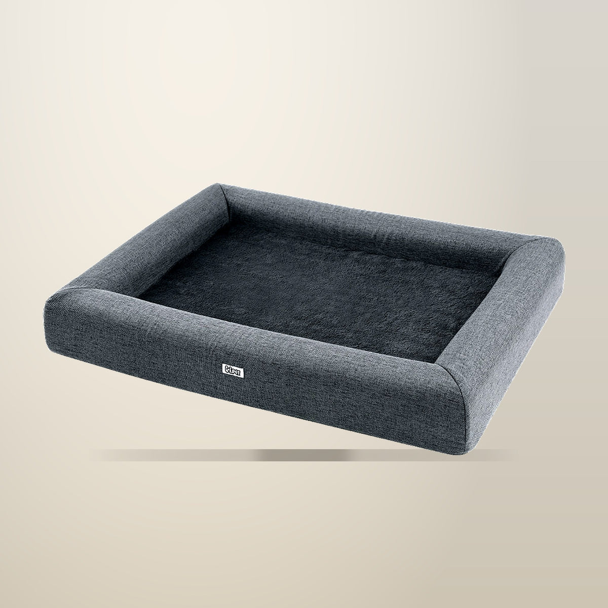 i.Pet Egg Crate Foam Pet Bed, Grey, Large, on a plain cream background