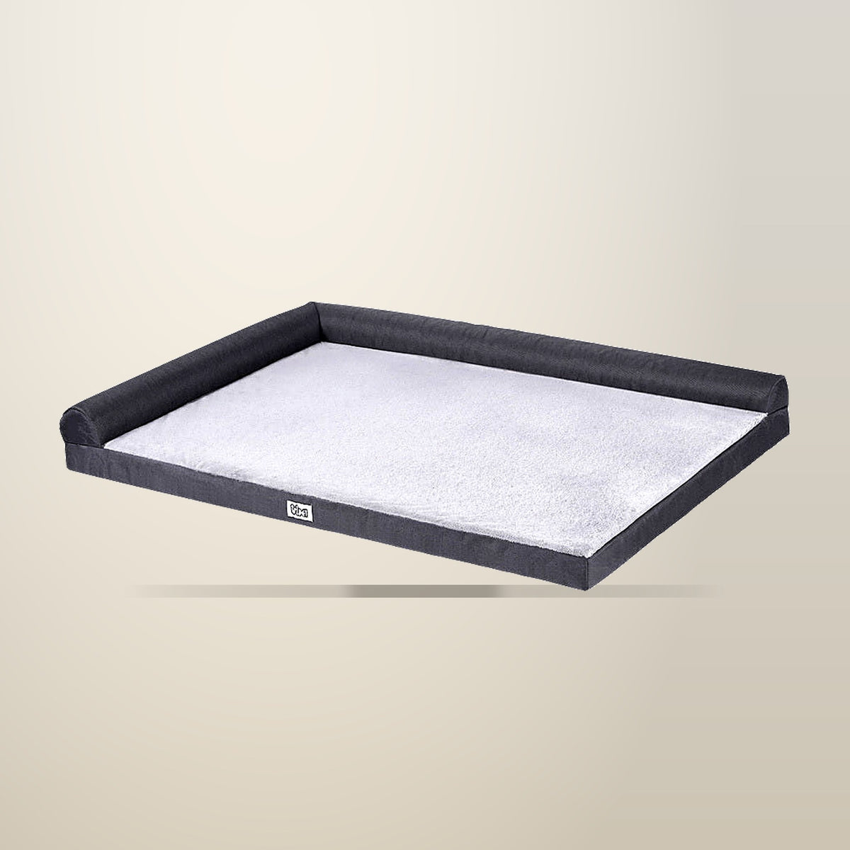 i.Pet Egg Crate Foam Pet Bed, Grey, 105 cm, on a plain cream background