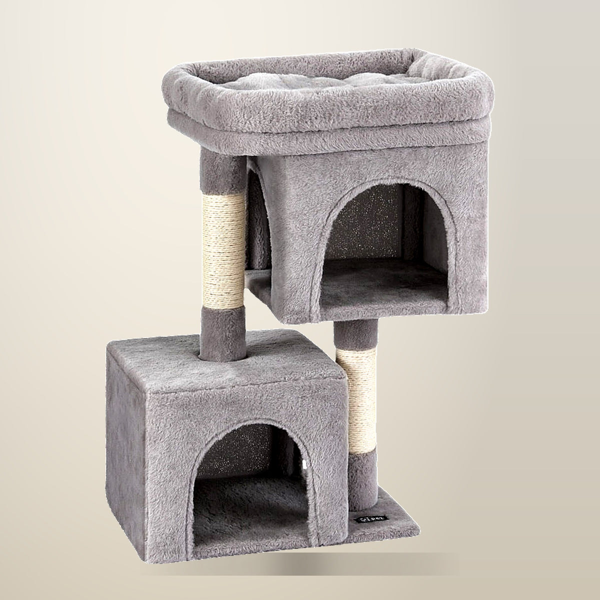 i.Pet Cat Tree, 67 cm, Light Grey, on a plain cream background