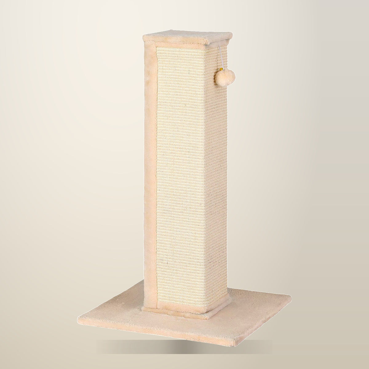 i.Pet Cat Tree, 89 cm, Beige, 49 x 49 cm Base, on a plain cream background