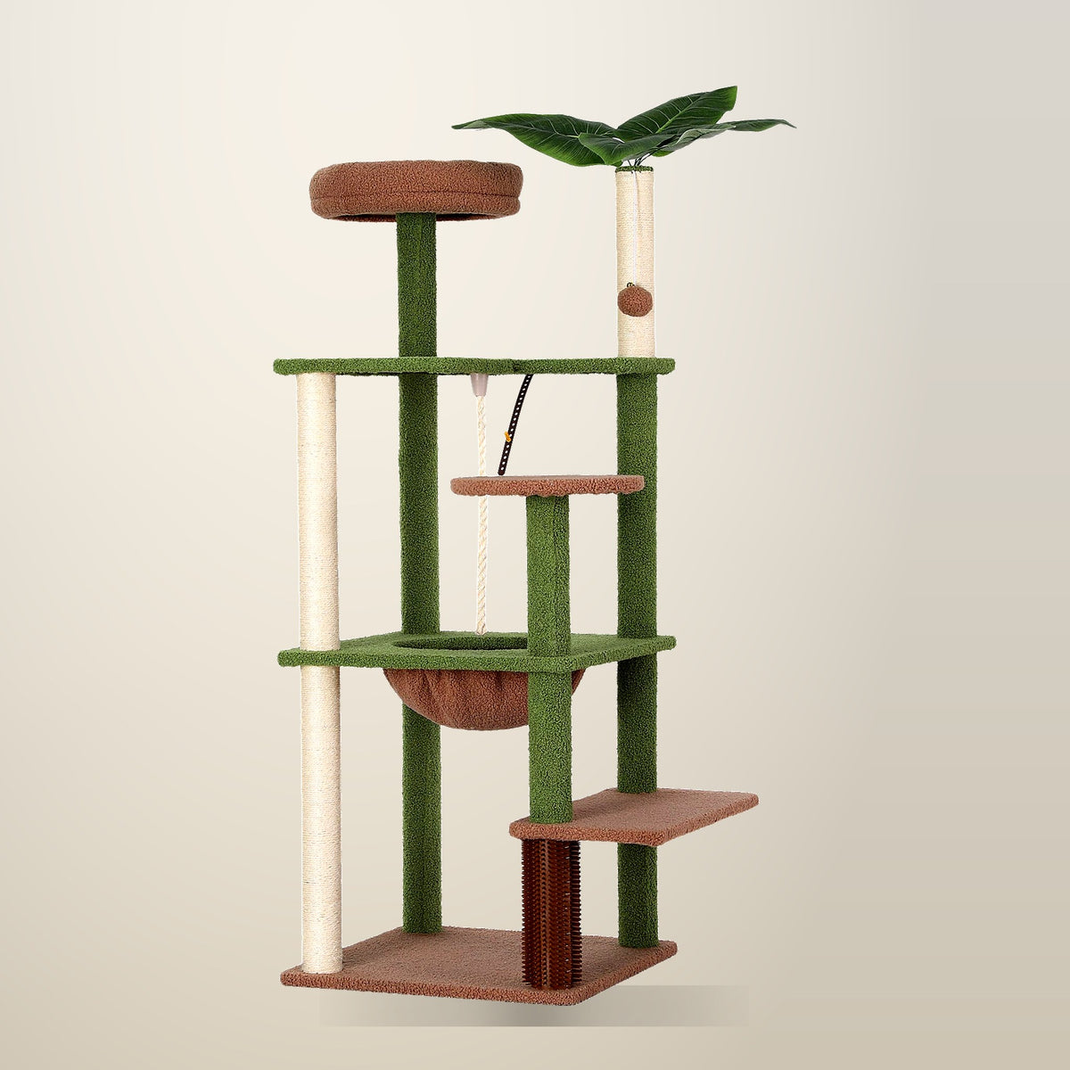 i.Pet Jungle Cat Tree with Scratching Posts, 152 cm, on a plain cream background