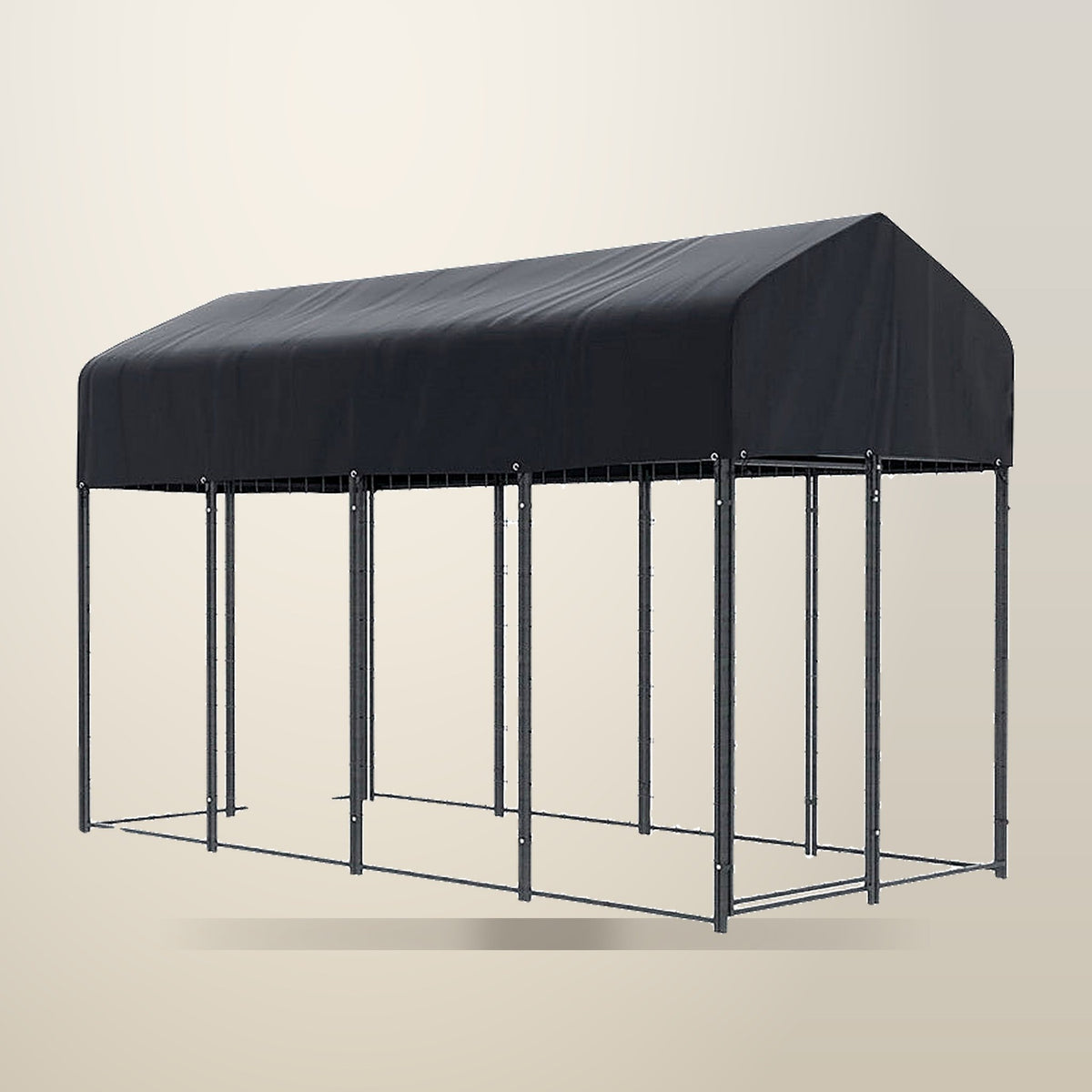 i.Pet Dog Kennel, Extra Large, Metal, Black, on a plain cream background