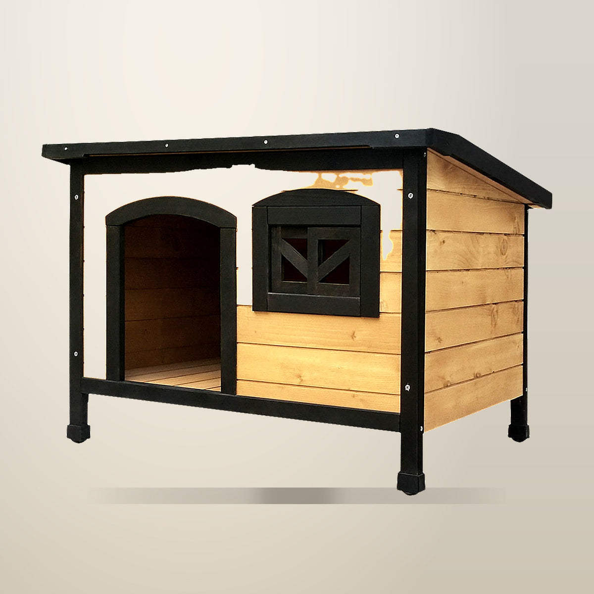 i.Pet Dog Kennel, Extra Large, Wooden, 92 cm, on a plain cream background