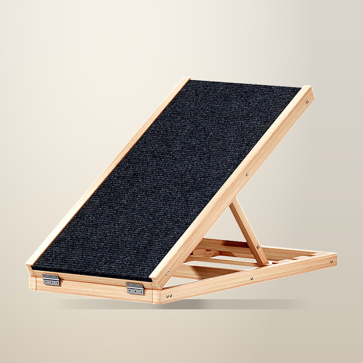 i.Pet Dog Ramp, 70 cm, Adjustable Height, Pine, on a plain cream background