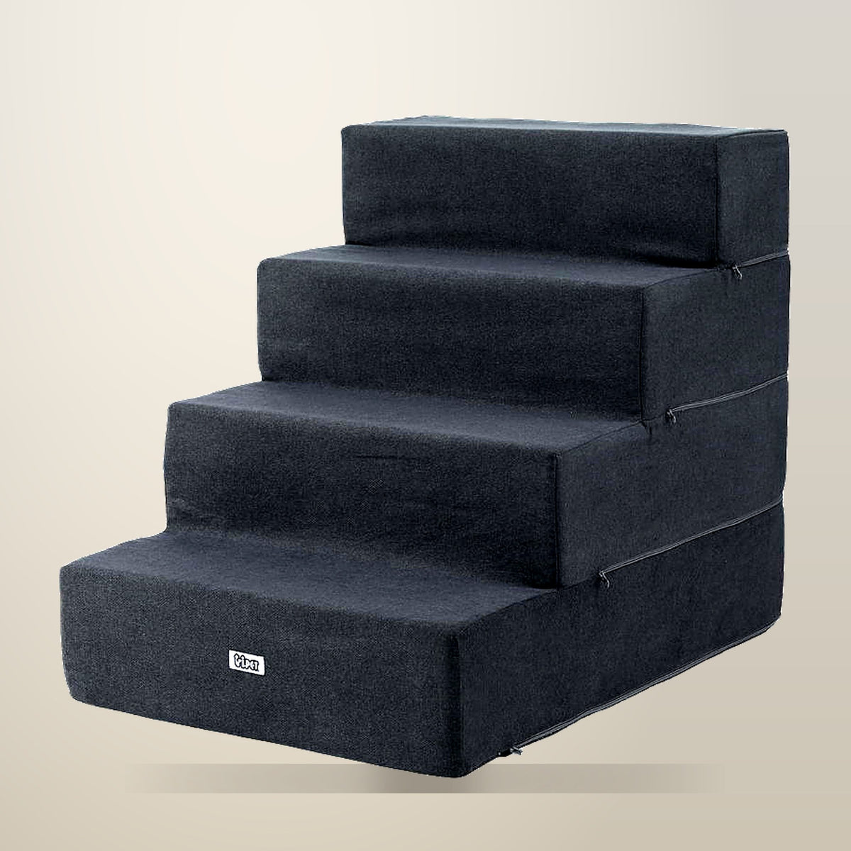 i.Pet Foam Dog Ramp, Dark Grey, 70 cm, on a plain cream background