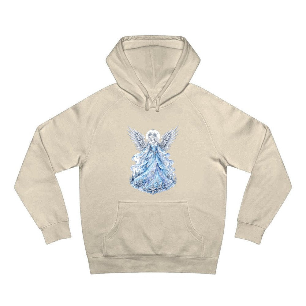 Ice Angel In Snow Gown personalised Christmas hoodie in sand