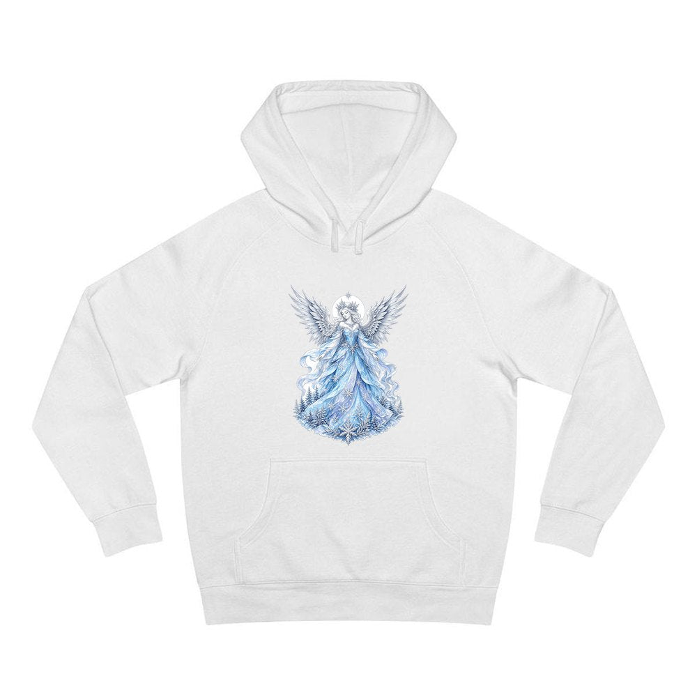 Ice Angel In Snow Gown personalised Christmas hoodie in white