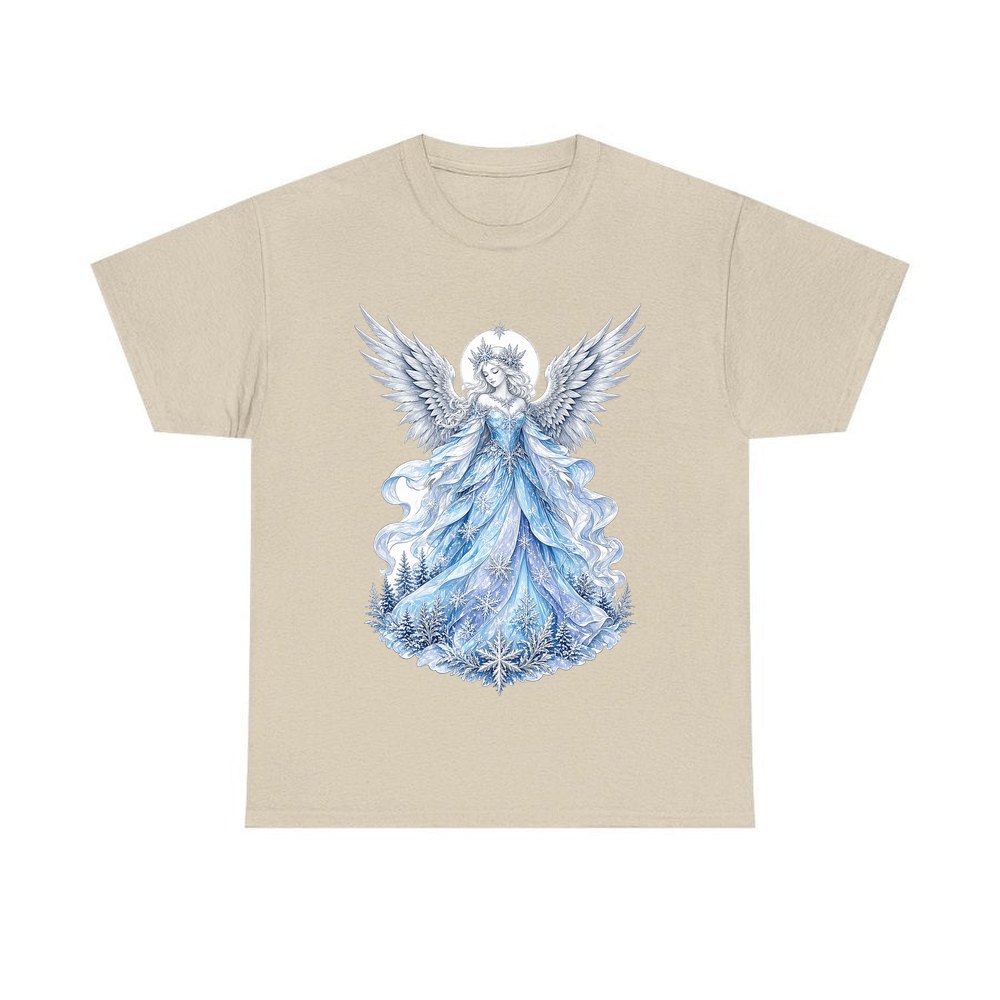 Ice Angel In Snow Gown personalised Christmas T-shirt in sand