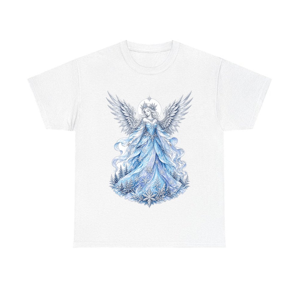 Ice Angel In Snow Gown personalised Christmas T-shirt in white
