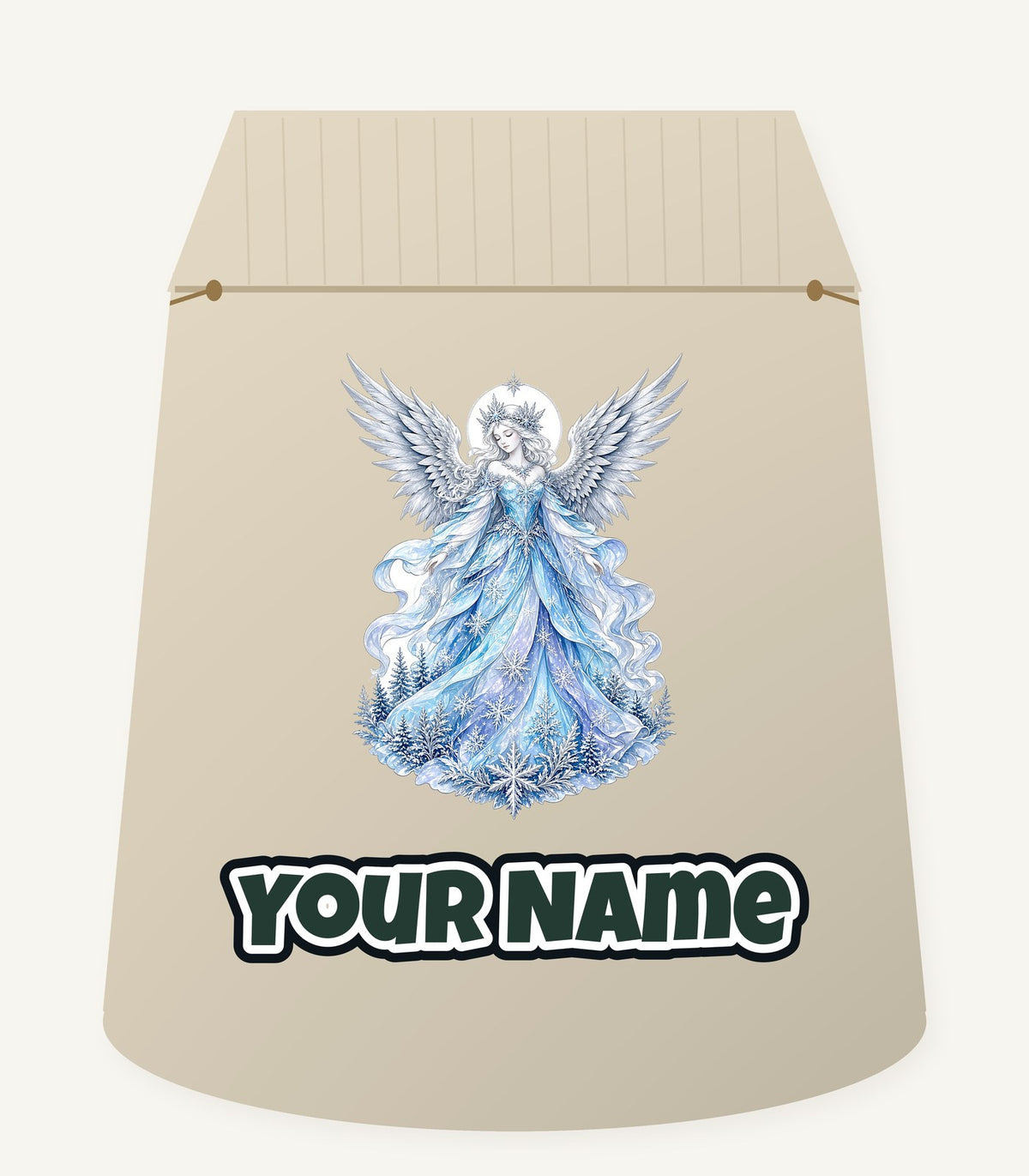 Ice Angel In Snow Gown Personalised Santa Sack