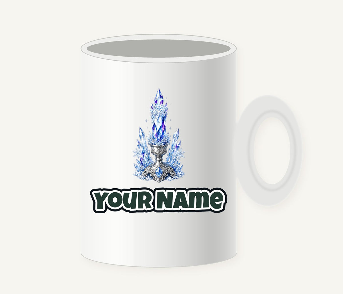 Ice Crystal Candle Personalised Christmas Mug