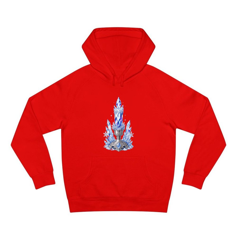 Ice Crystal Candle personalised Christmas hoodie in red
