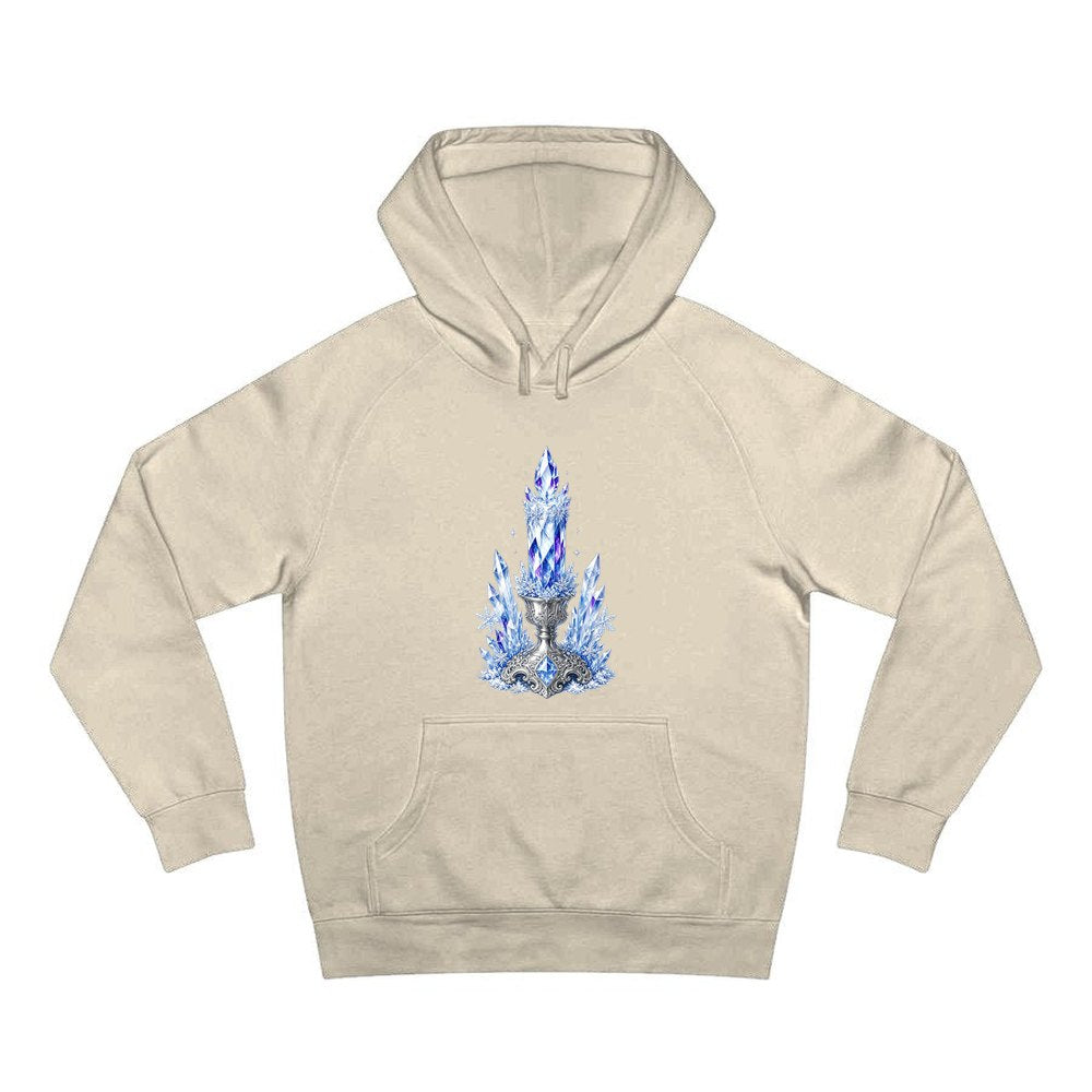 Ice Crystal Candle personalised Christmas hoodie in sand