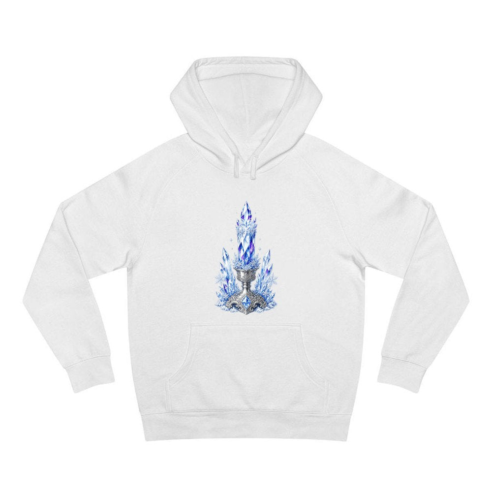 Ice Crystal Candle personalised Christmas hoodie in white