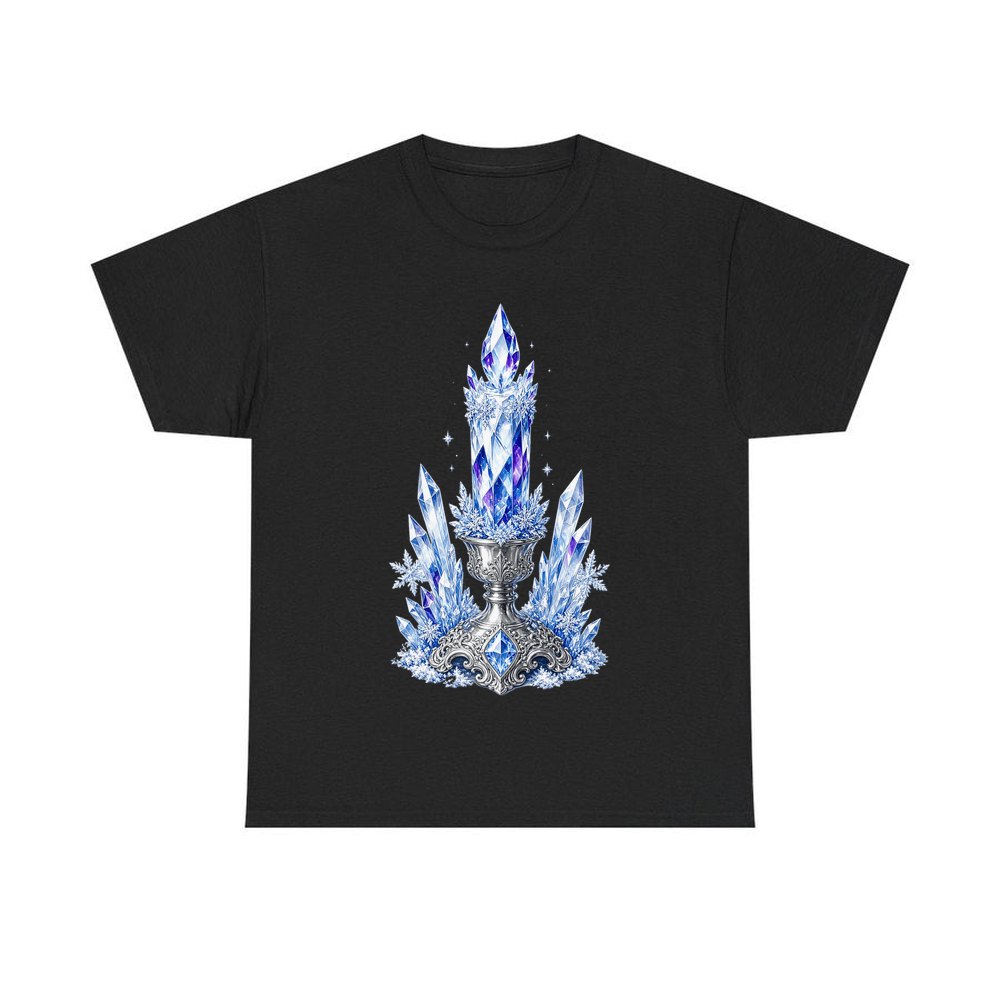 Ice Crystal Candle personalised Christmas T-shirt in black