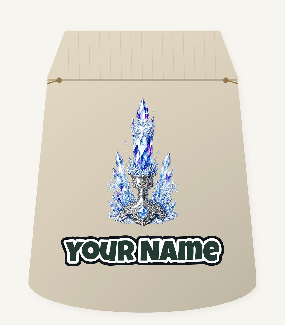 Ice Crystal Candle Personalised Santa Sack