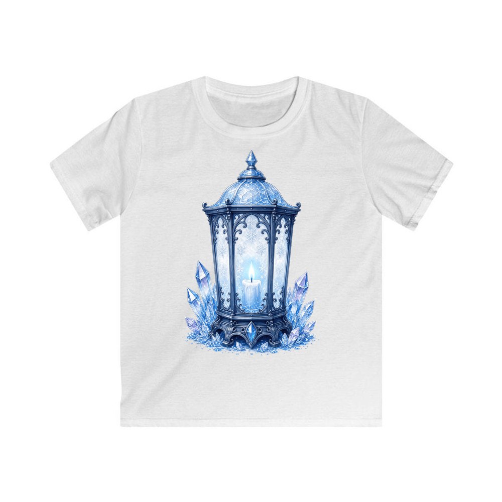 Ice Crystal Lantern personalised kids Christmas tee in white