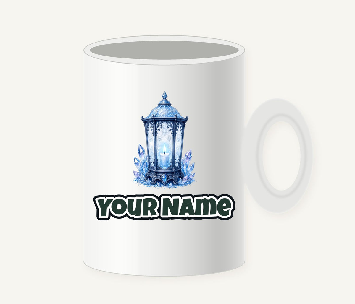 Ice Crystal Lantern Personalised Christmas Mug