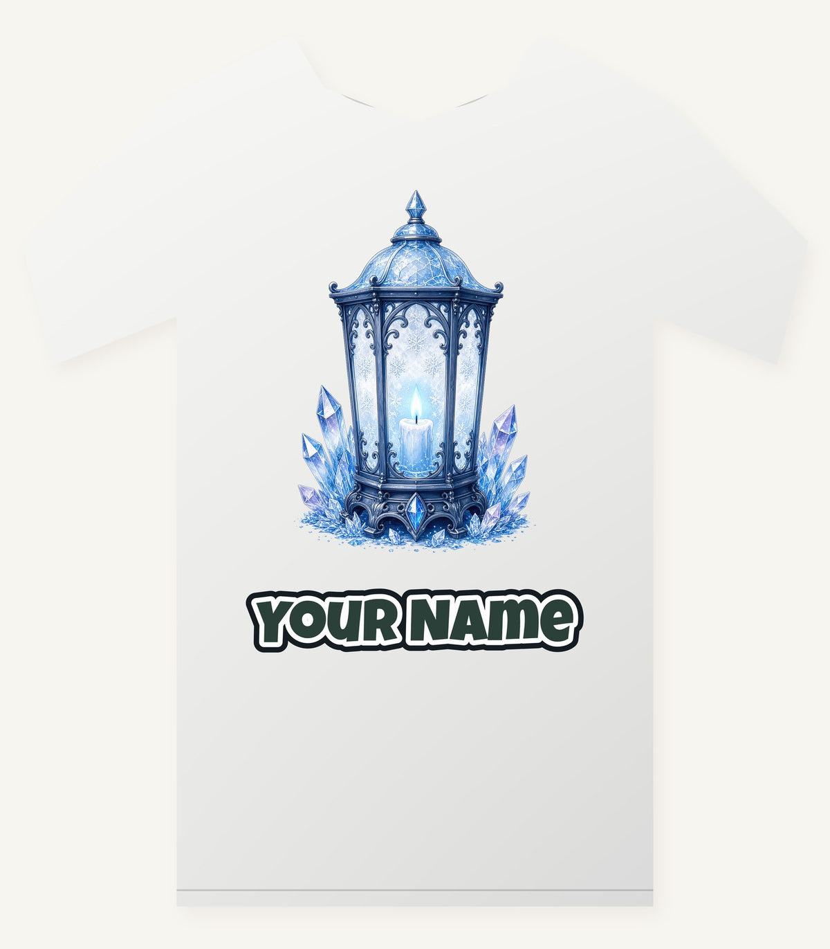 Ice Crystal Lantern Personalised Christmas T-Shirt and Hoodie