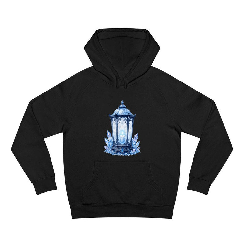 Ice Crystal Lantern personalised Christmas hoodie in black