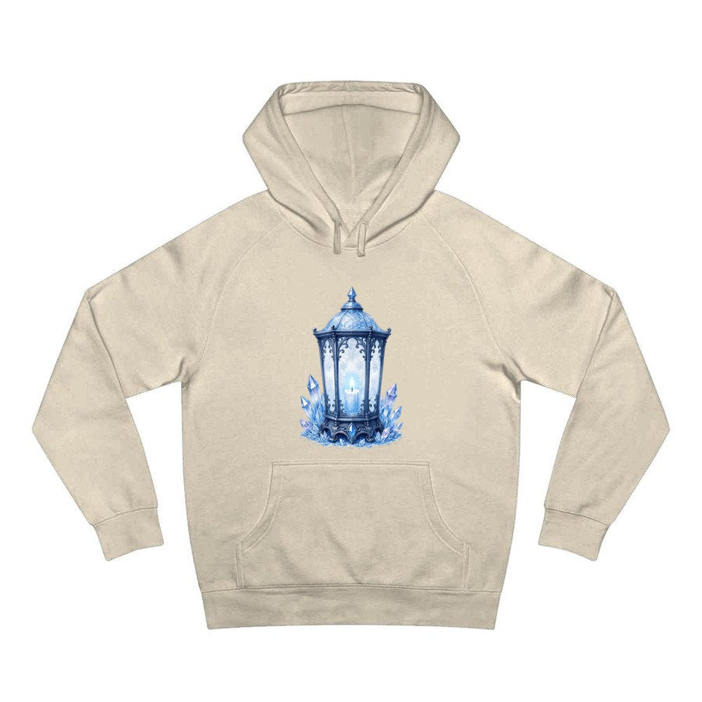 Ice Crystal Lantern personalised Christmas hoodie in sand