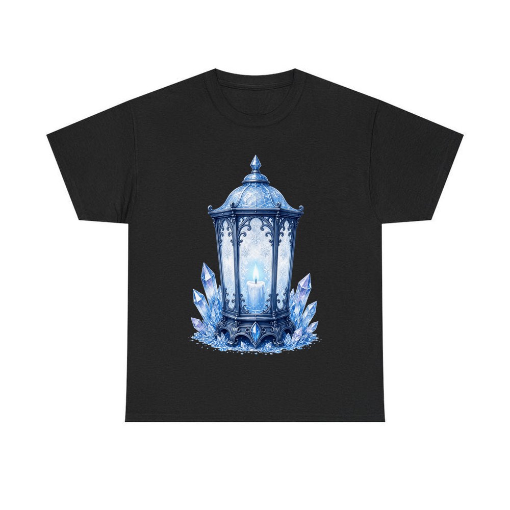 Ice Crystal Lantern personalised Christmas T-shirt in black